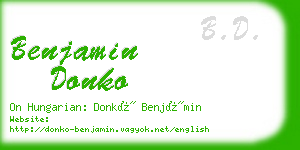 benjamin donko business card